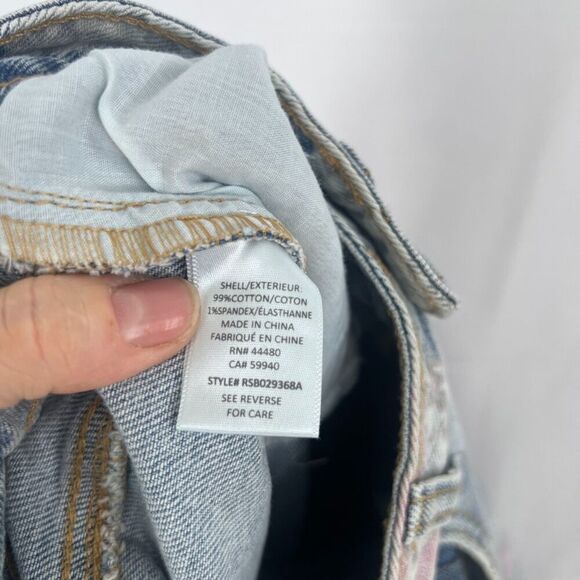 Tinseltown Denim Butterfly Jeans Light Wash High Rise Flare Leg Raw Hem JRS Sz 5 - Picture 6 of 9